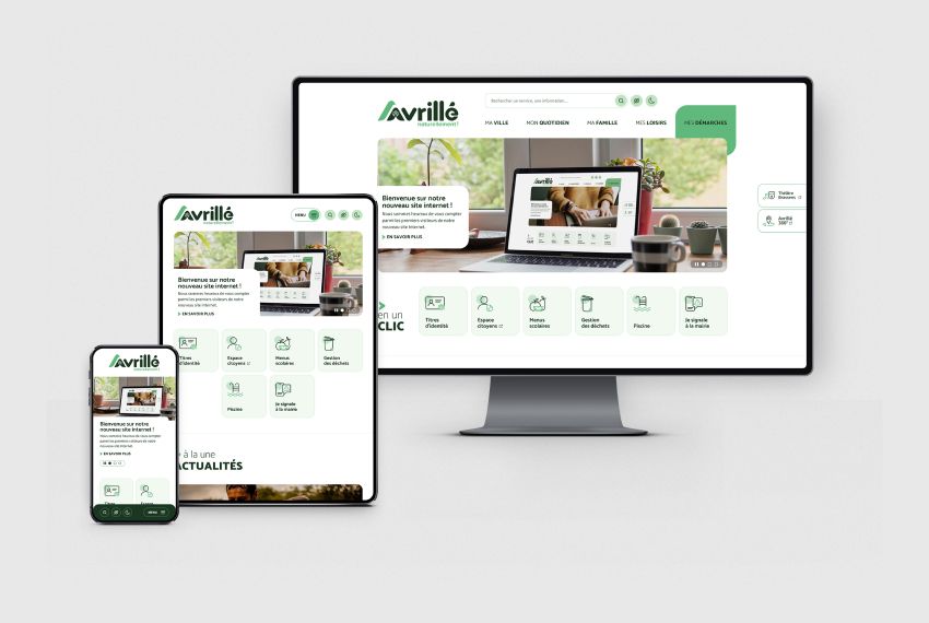 Présentation responsive du site internet de la mairie d'Avrillé