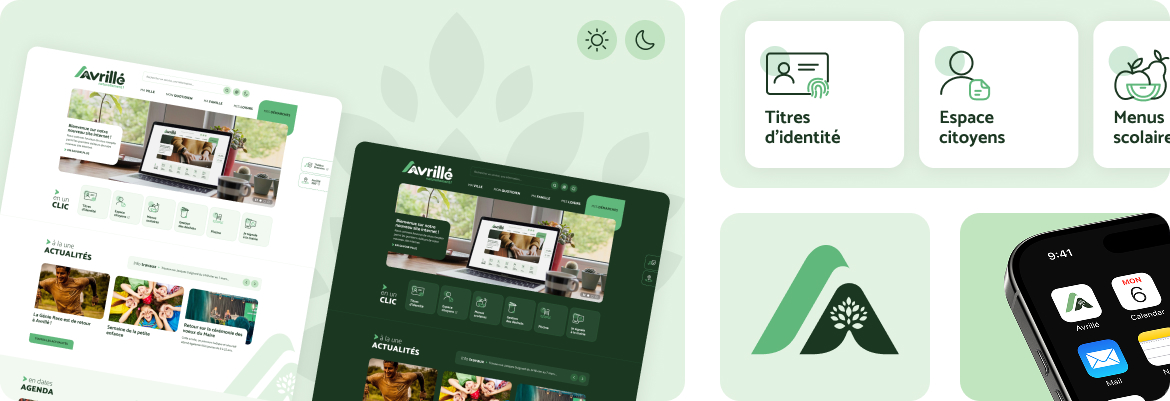 Mise en avant du design du site internet de la ville d'Avrillé