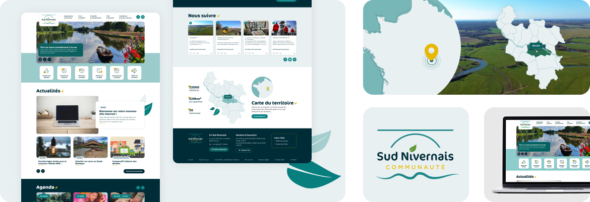 Présentation graphique du site internet de Sud Nivernais Communauté