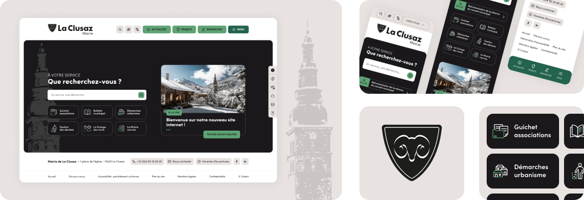 Présentation graphique du site internet de la mairie de La Clusaz
